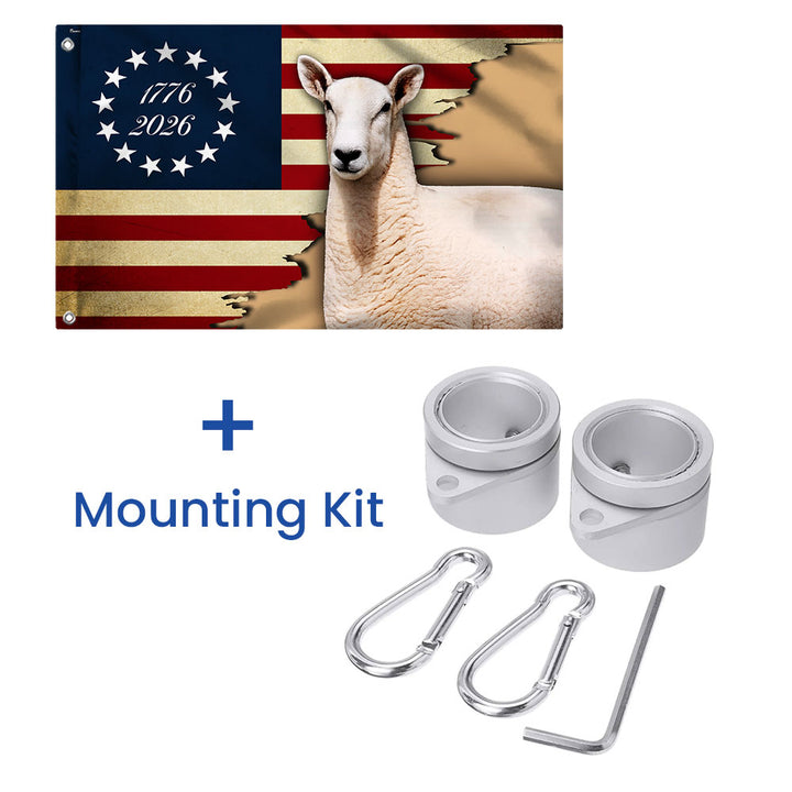 Patriotic Sheep Flag, 1776 2026 Sheep Farmer Farm Life Grommet Flag ...