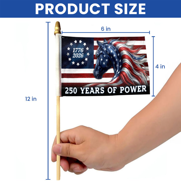 Stallion Grad Flag Horse Flag, 250 Years of Power Horse Handheld American Flag – Flagwix