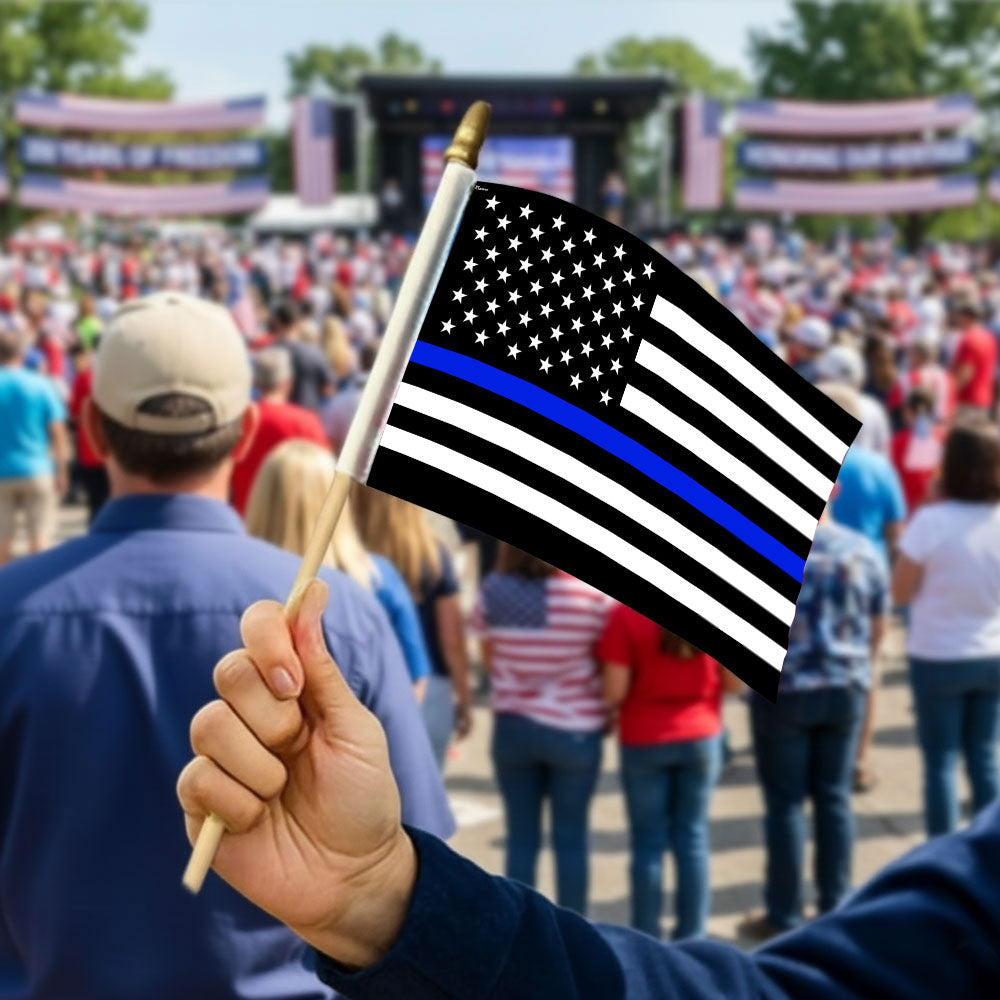The Thin Blue Line American Handheld Flag – Flagwix
