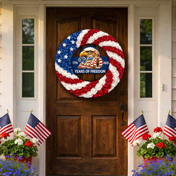 250th Anniversary Wreath – Patriotic American Flag Door Wreaths | Flagwix