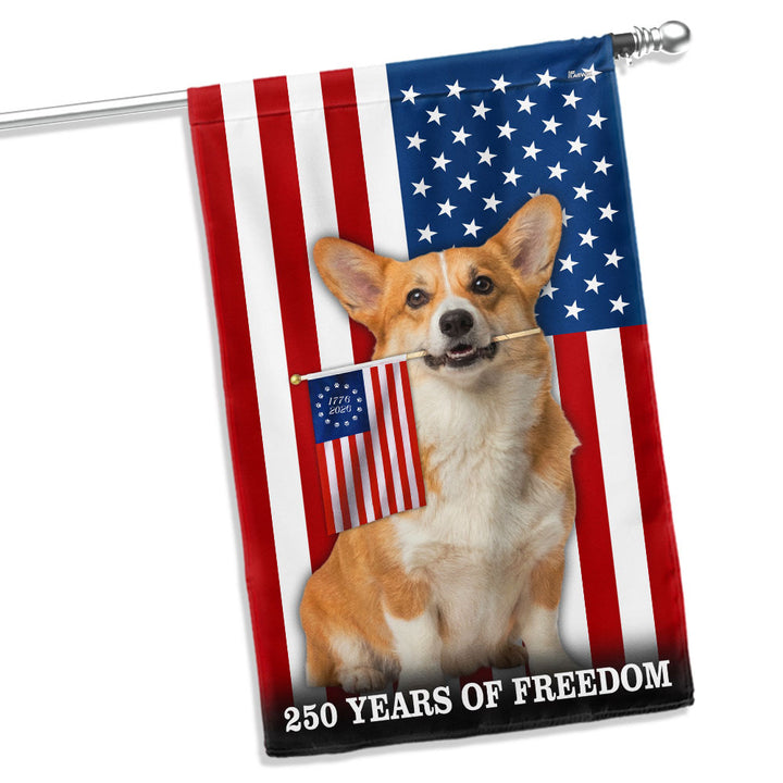 Dog American Flag, 250 Years of Freedom Corgi Dog US Flag – Flagwix