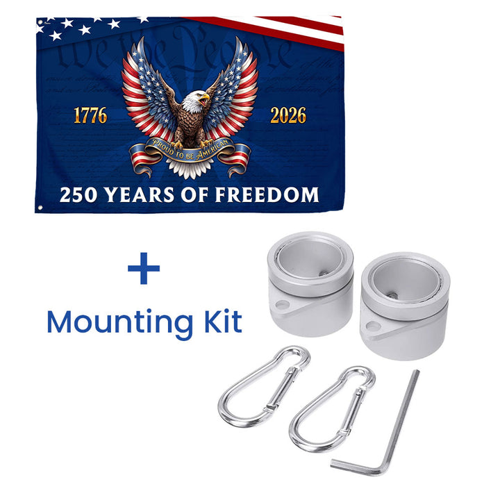 250 Years of Freedom Patriotic Eagle Proud To Be American Grommet Flag ...