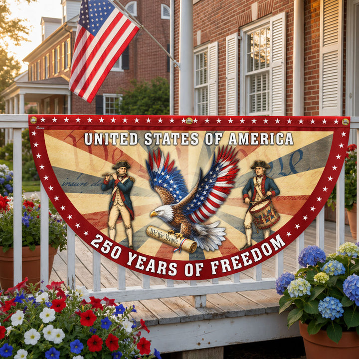 Patriotic Bunting Flag Railing - 250 Years of Freedom – Flagwix