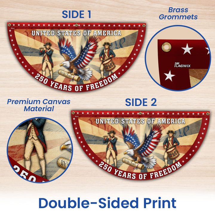 Patriotic Bunting Flag Railing - 250 Years of Freedom – Flagwix