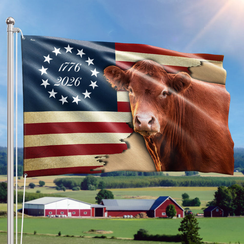 Red Angus cattle farm flag | Custom Grommet Flag – Flagwix