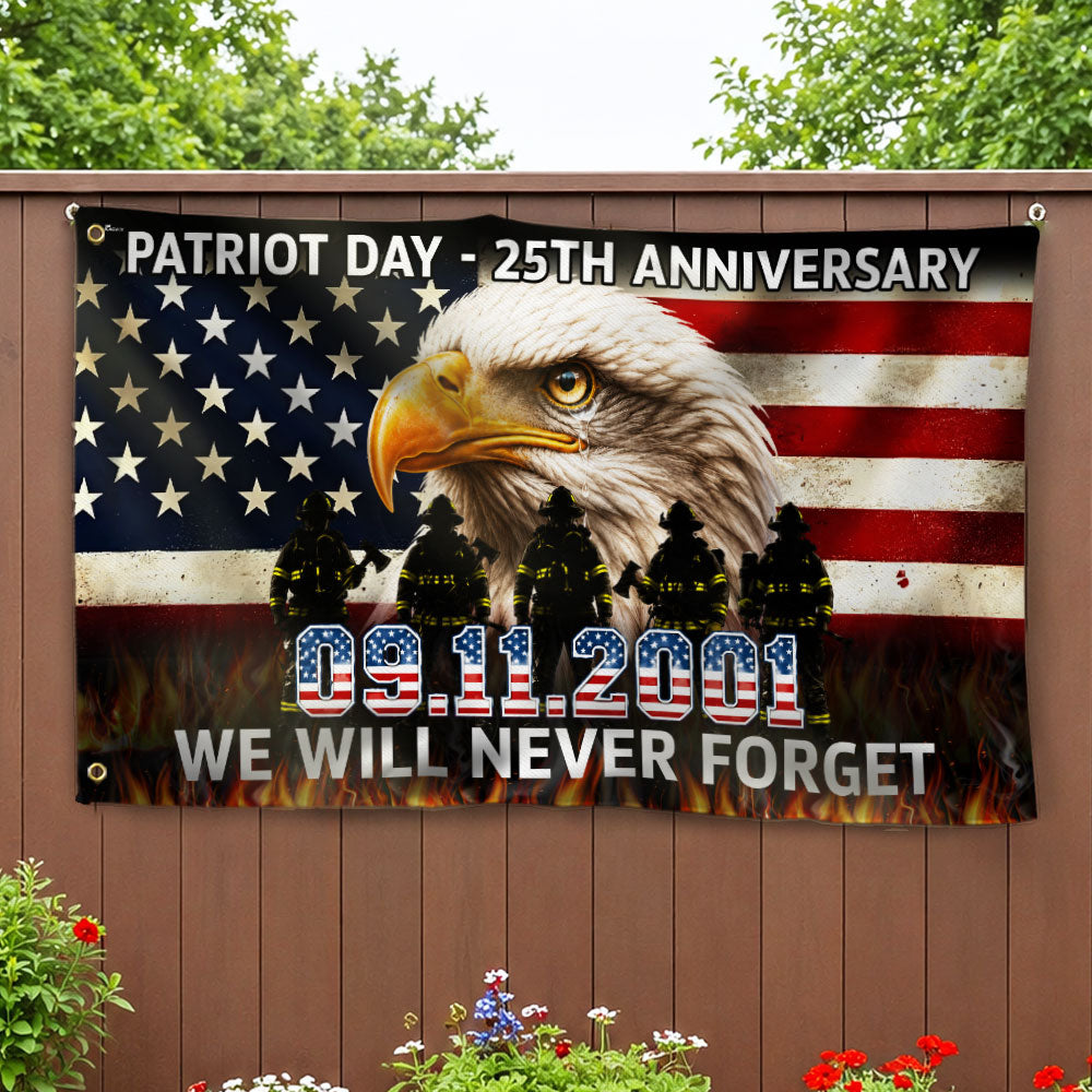 911 Patriot Day Flag, 25th Anniversary Eagle Memorial Grommet Flag
