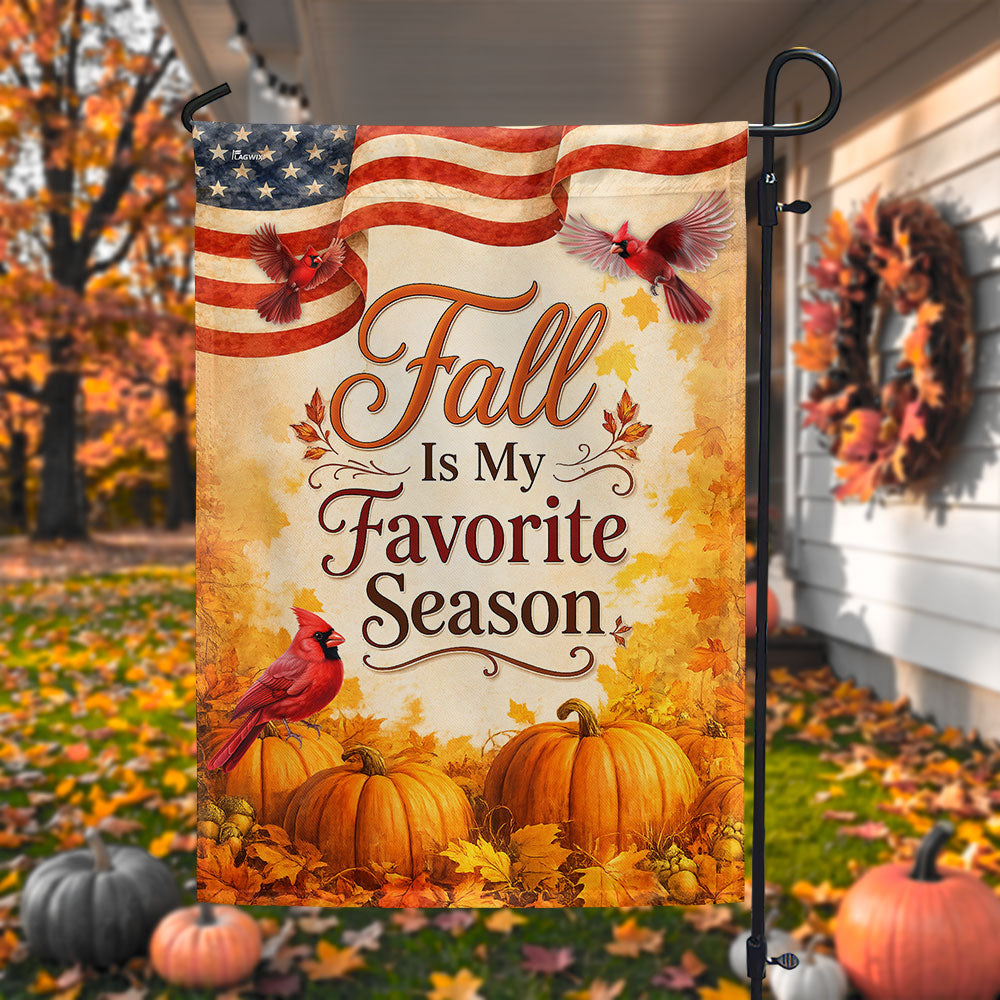 Fall Is My Favorite Season Cardinals American garden flag | Flagwix