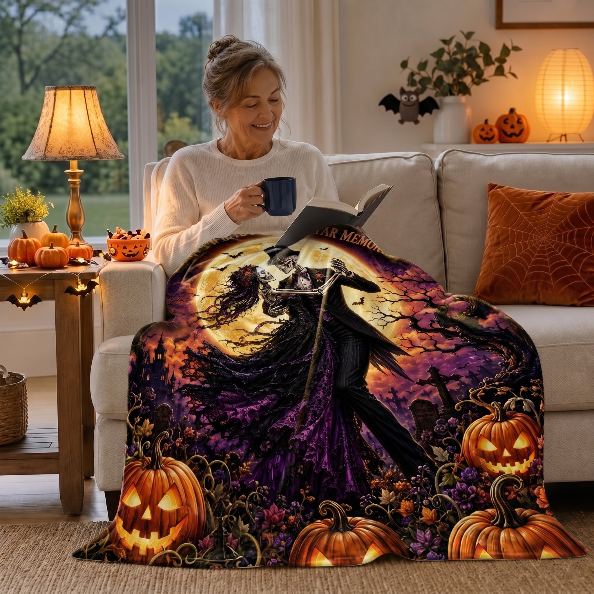 Halloween Blanket Dancing Into Spooktacular Memories Skeleton