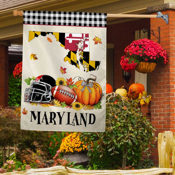 Maryland In Fall Football Season Flag