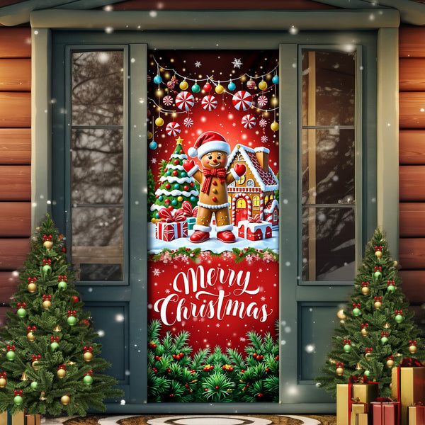 Gingerbread Merry Christmas Door Cover TQN4319D