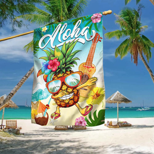 Pineapple Hawaii Aloha Luau Tropical Beach Flag TPT1003F