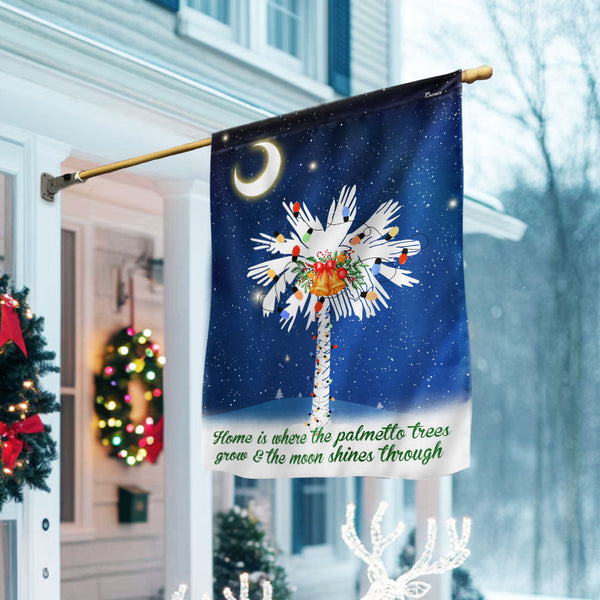 Flagwix South Carolina Christmas Flag – Palmetto Tree & Crescent Moon Holiday Decoration