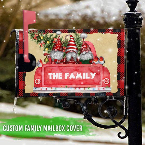 Three Gnomes Christmas Family Mailbox Cover Magnetic Custom Gift PN1810MBCT