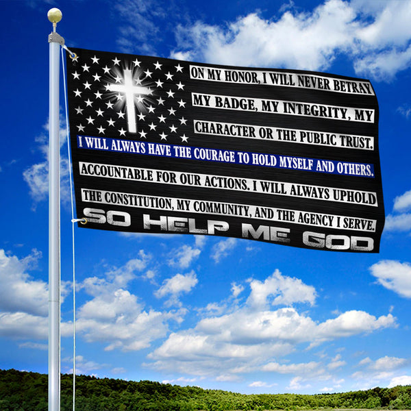Law Enforcement Thin Blue Line Grommet Flag