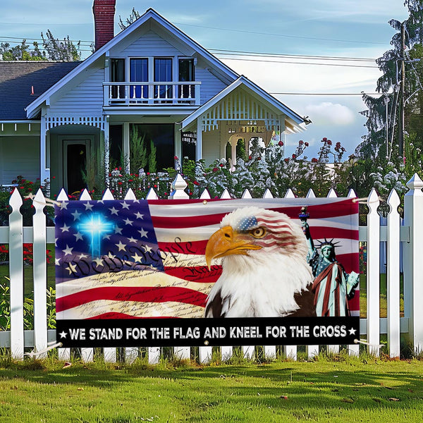 Jesus Christ United We Stand Fence Banner