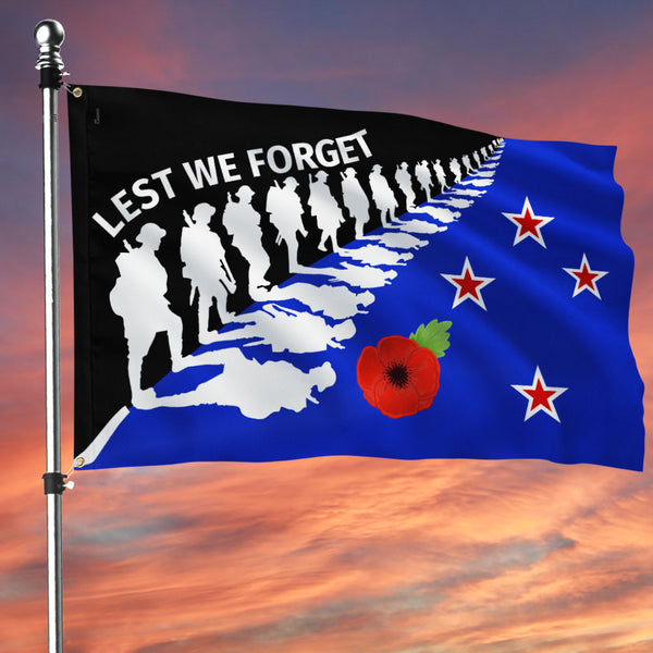 New Zealand Lest We Forget Grommet Flag MLN1154GF