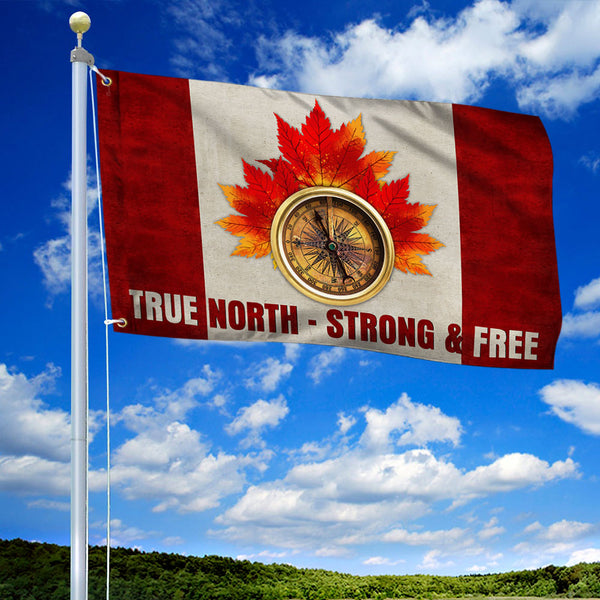 True North Strong &amp; Free Canada Grommet Flag LHA2064GF