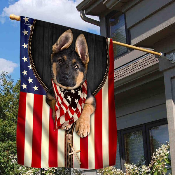 German Shepherd American Patriot Flag Wrapped in Glory THN3626F