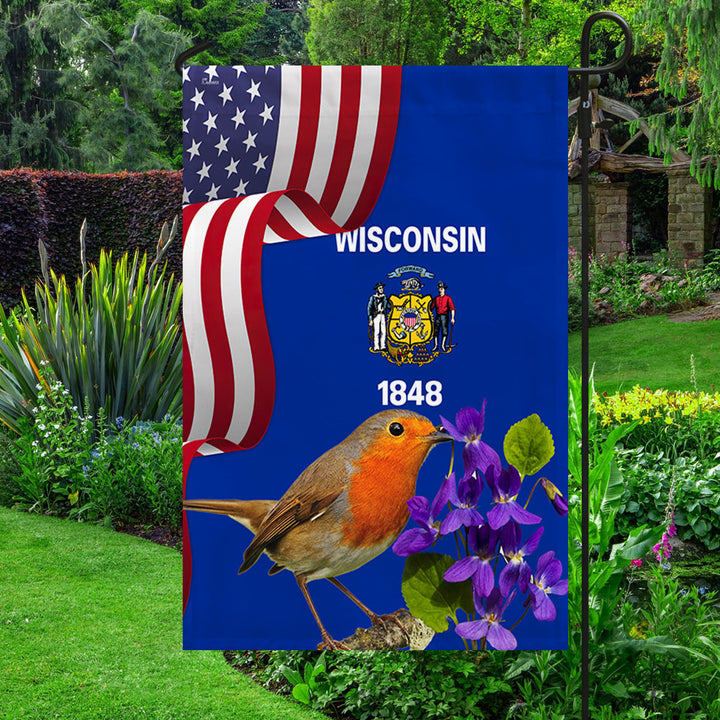 wisconsin state flower state flag