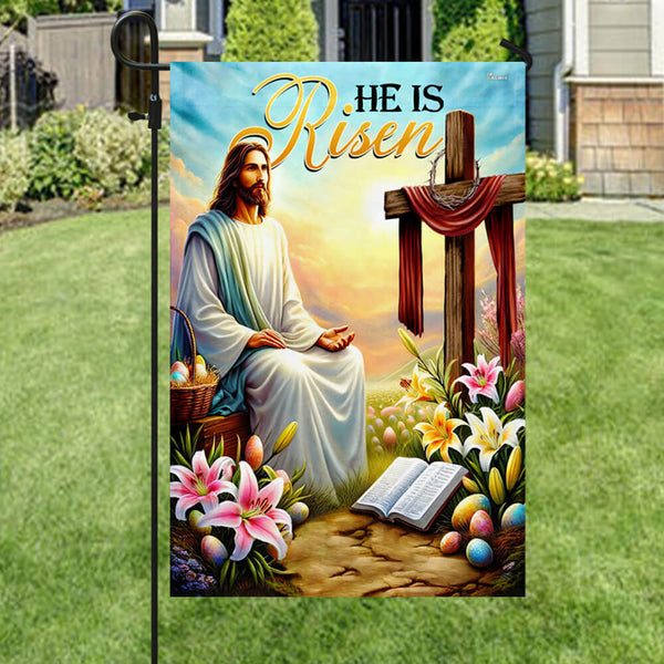 FLAGWIX  Jesus Christ Easter Day He Is Risen Christian Cross Flag MLN2430F
