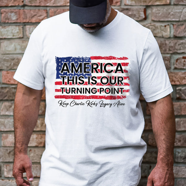Charlie Kirk Tribute T-shirt - This Is Our Turning Point Bella Canvas Tee