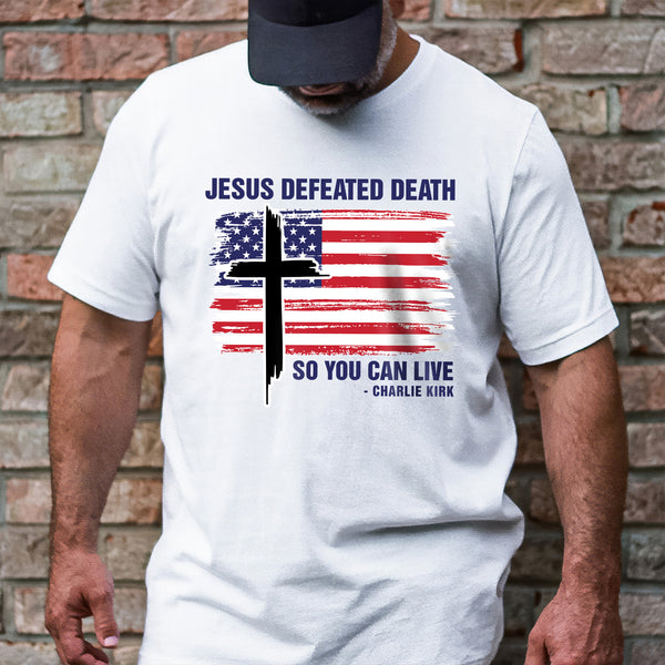 Charlie Kirk Memorial T-shirt - Patriotic Christian Jesus Shirt