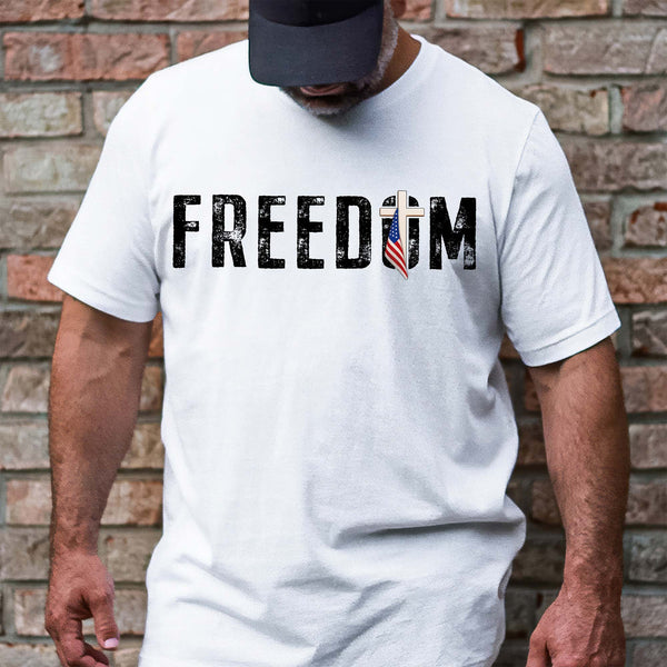 Charlie Kirk Freedom Patriotic Cross Freedom T-Shirt