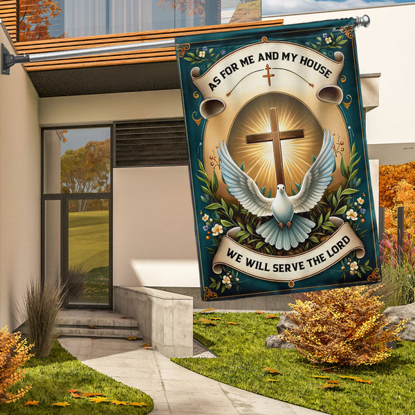 FLAGWIX  As For Me And My House We Will Serve The Lord Christian Flag TQN2347F