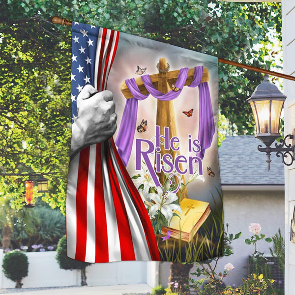 FLAGWIX Easter Christian Cross He Is Risen Flag MLN2677F