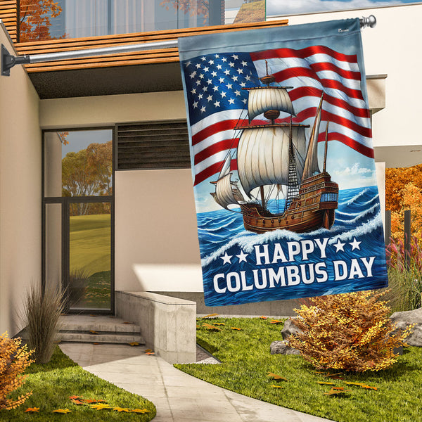 Happy Columbus Day Flag