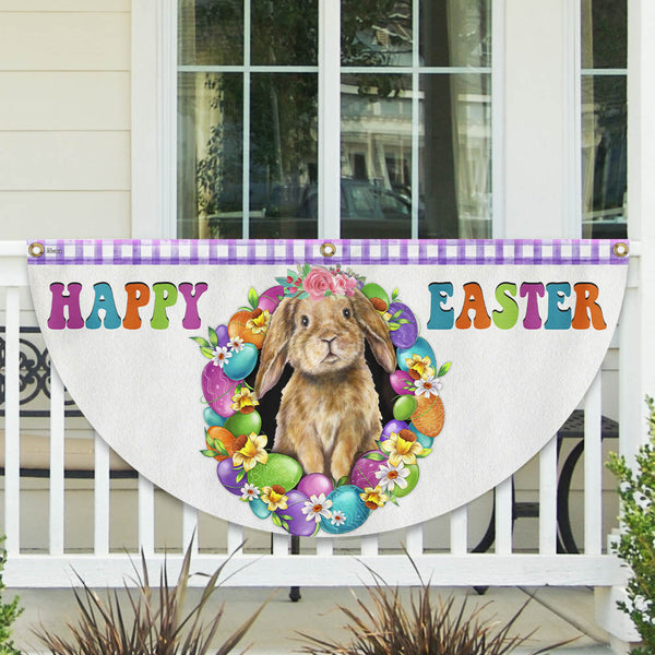 Happy Easter Bunny  Non-Pleated Fan Flag