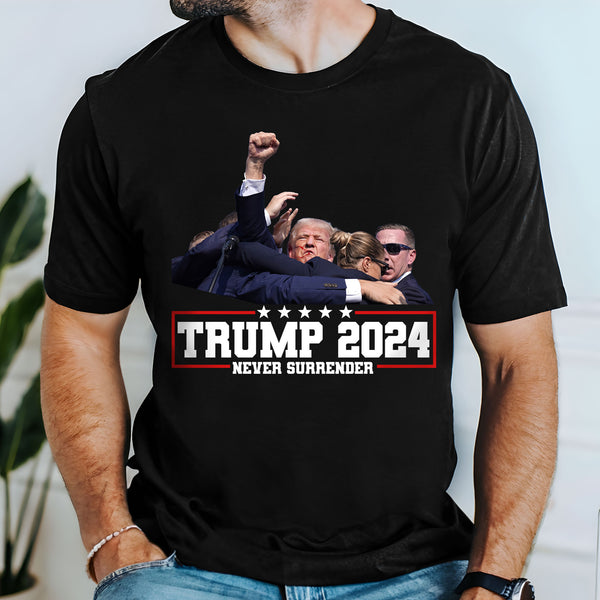 Trump Shirt Trump Shooting 2024 Never Surrender, Trump Save America T-Shirt