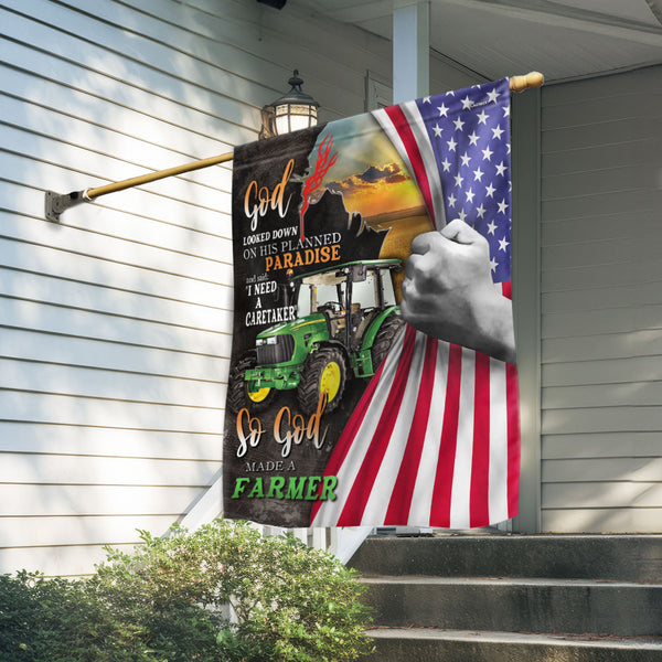 American Flag - So God Made a Farmer Patriotic Flag for Country Home Decor