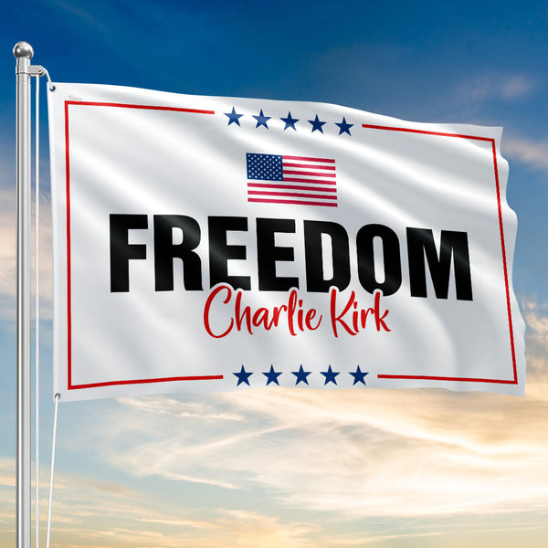 Charlie Kirk Tribute Flag – Memorial American Freedom Grommet Flag
