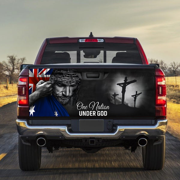 One Nation Under God Patriotic Vinyl Truck Tailgate Sticker, Australian