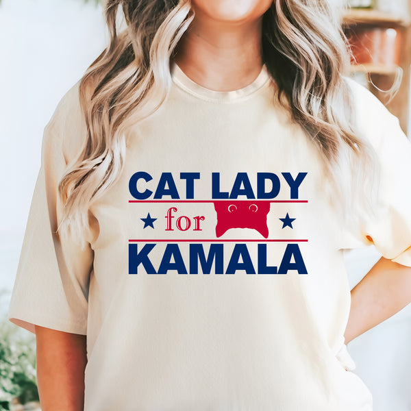Kamala Harris 2024 President, Childless Cat Lady for Kamala Comfort Color T-Shirt