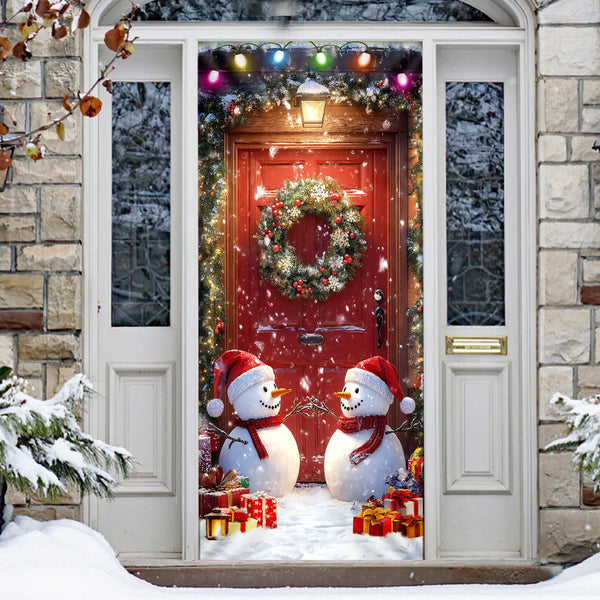 Snowman Couple Christmas Door Cover  MLN4408D