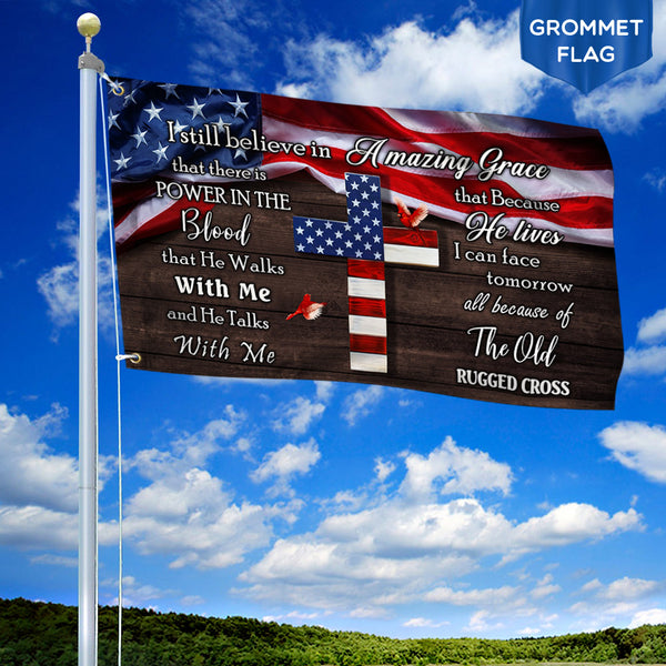 Jesus Cross Grommet Flag The Old Rugged Cross MLH1872GF