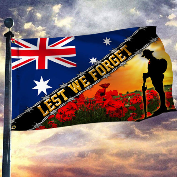 Australia Flag, Australia Day Flag Poppy. Lest We Forget, Gromet Flag
