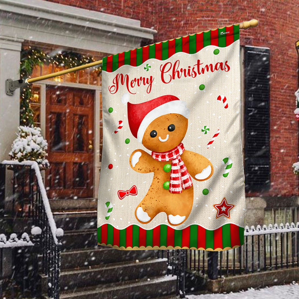 Gingerbread Man Christmas Flag TQN1819F