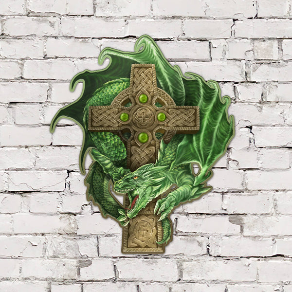 Dragon Celtic Cross Hanging Metal Sign PN197MS3