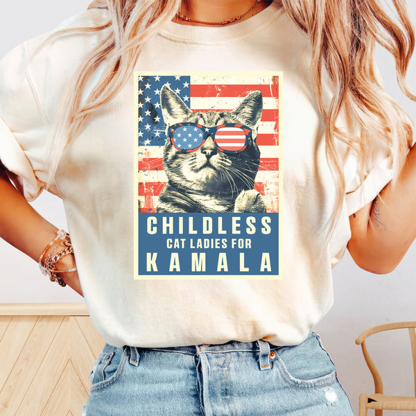 Kamala TShirt Childless Cat Ladies for Kamala Comfort Color TShirt