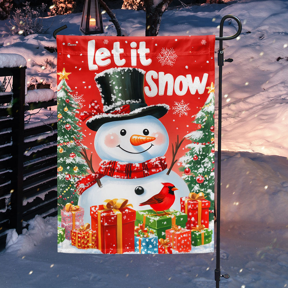 Snowman Let It Snow Christmas Flag – Flagwix
