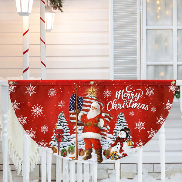 Santa Claus Merry Christmas Non-Pleated Fan Flag MLN4117FL