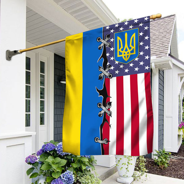 Ukraine American Flag
