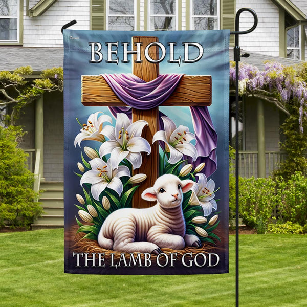 FLAGWIX  Easter Day Christian Cross Behold The Lamb Of God Flag MLN2640F