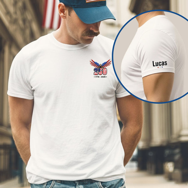 250 Years of Freedom Personalized T-Shirt | Bald Eagle Patriotic Tee