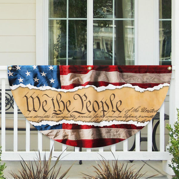 Flagwix American Flag - We The People Independence Day 4th Of july American Non-Pleated Fan Flag TQN3237FL