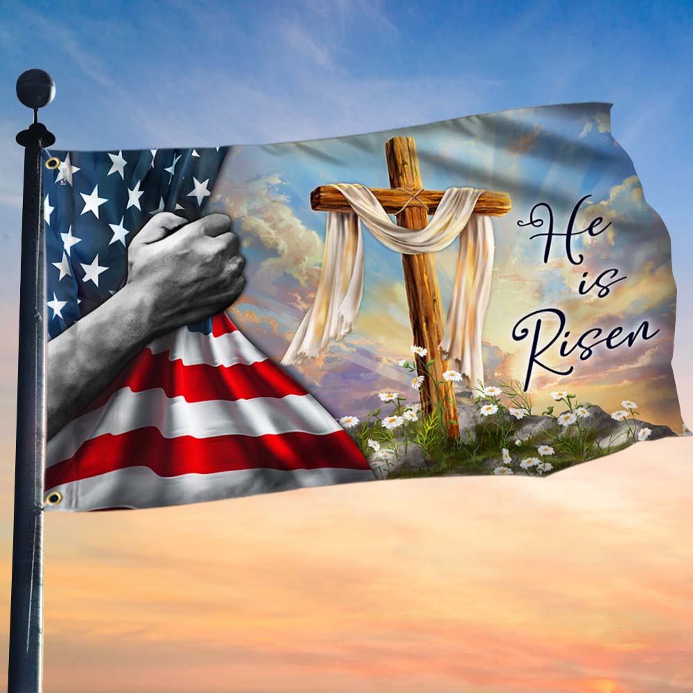 Jesus Christian Cross Easter Resurrection of Jesus He Is Risen Grommet ...