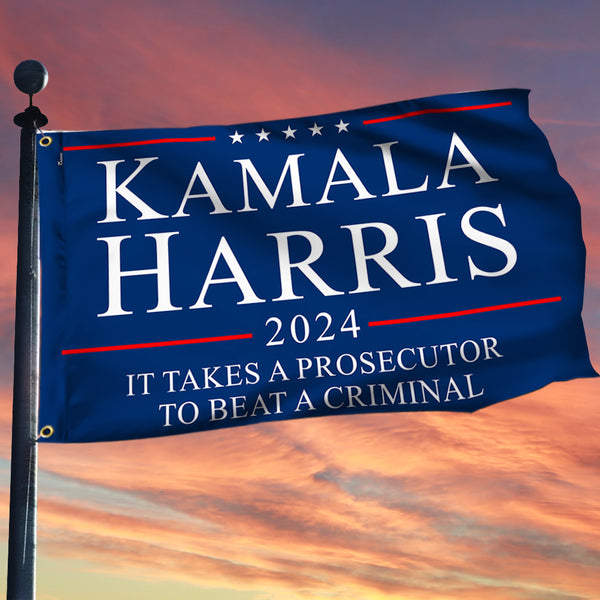 Kamala Harris 2024 It Takes A Prosecutor To Beat A Criminal Grommet Flag
